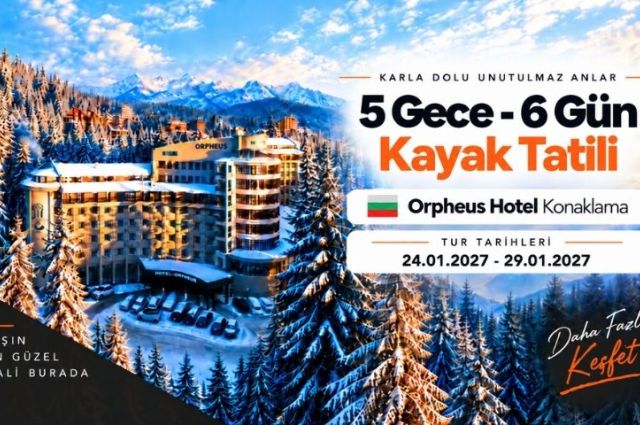 İzmir Çıkışlı Orpheus Otel Konaklamalı Pamporovo Kayak Turu 5 Gece